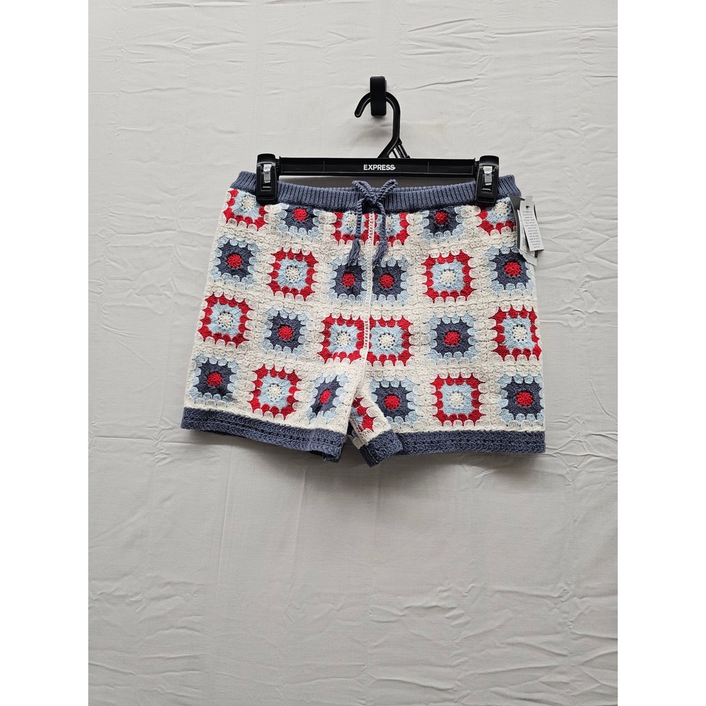 Art Class Girls Granny Square Crochet Shorts Multicolor Cotton Blend Size Large